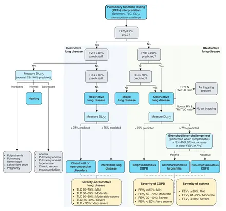 Дифференциальная диагностика по тестам функции лёгких (PFT)